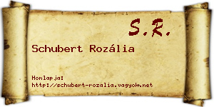 Schubert Rozália névjegykártya